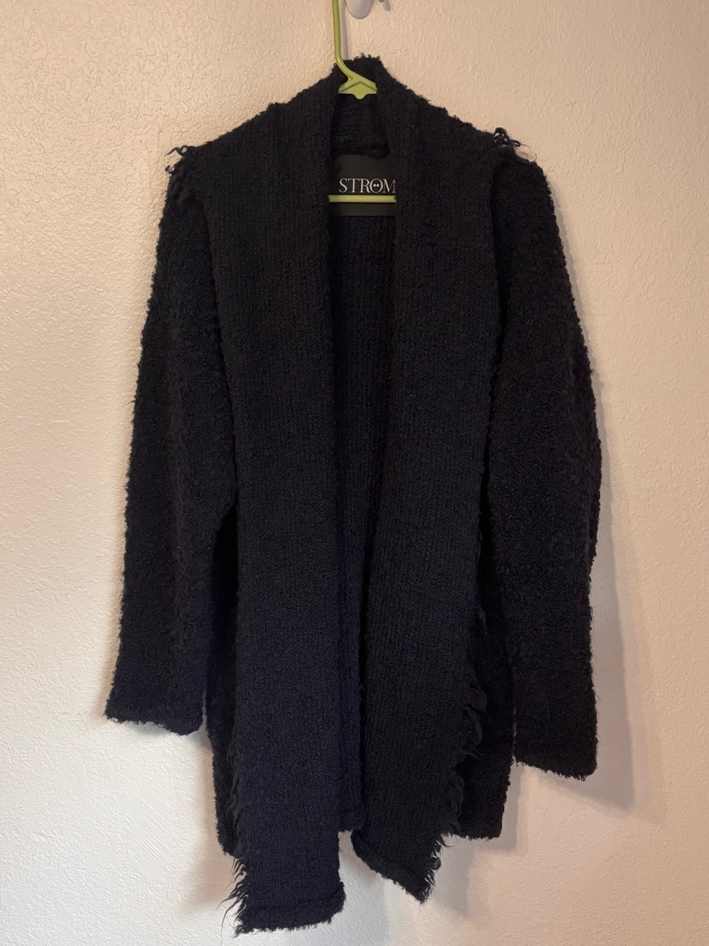 Strom Open Front Chunky Knit Long Line Cardigan Medium